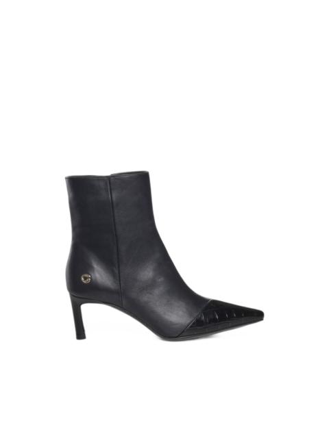 COPERNI croc-effect pointed-toe boots