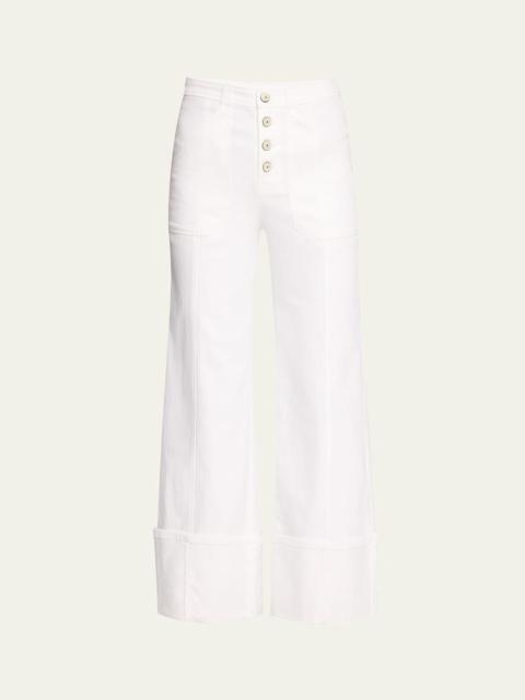 Cinq à Sept Cuffed Benji Cropped Flare Pants