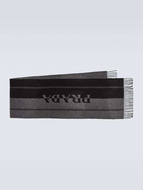 Prada Logo wool jacquard scarf