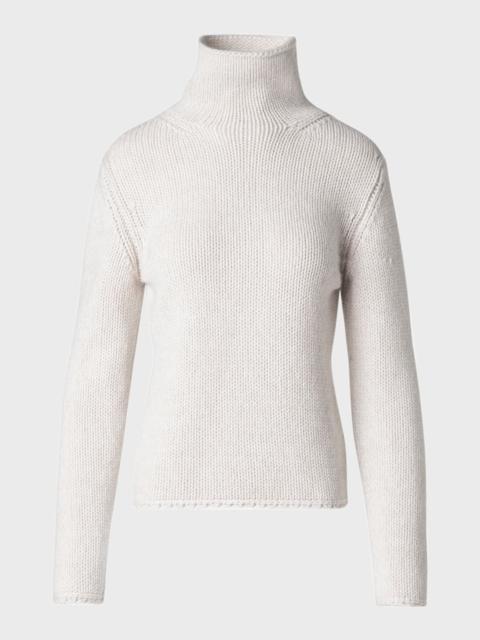 AKRIS Cashmere-Blend Two-Tone Mouline Knit Sweater