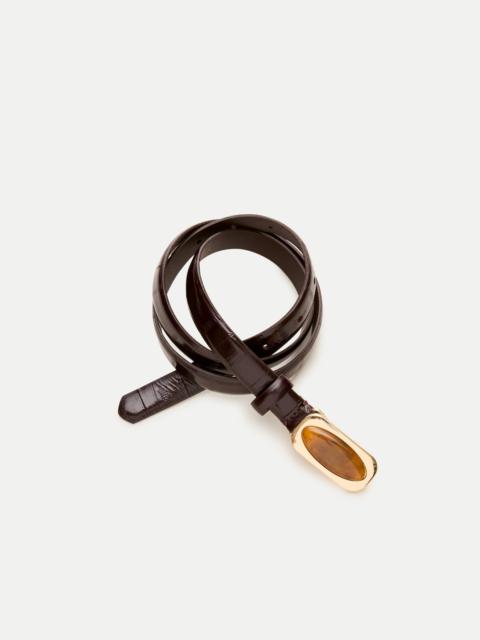 J.CREW Embellished thin belt in eel-embossed leather