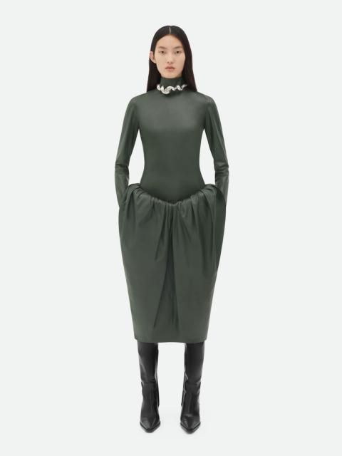 Bottega Veneta Leather Midi Skirt With Padded Hip Construction