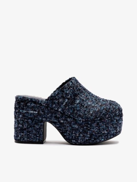 Larroudé Miso Platform Clog In Midnight Funky Velvet