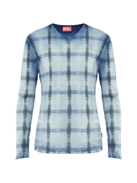 Diesel K-Egons checked V-neck T-shirt