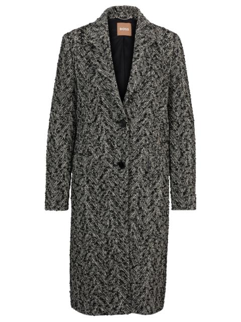 BOSS SLIM-FIT COAT IN A STRUCTURED COTTON BLEND