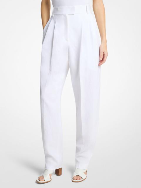 MICHAEL KORS COLLECTION Pleated Washed Linen Trousers