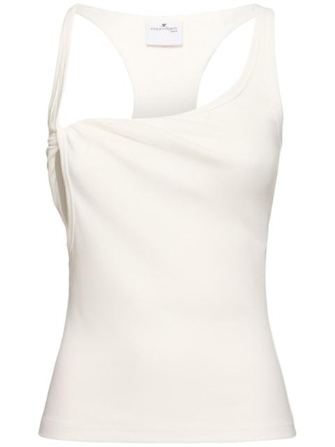 90s Twist ribbed cotton tank top
