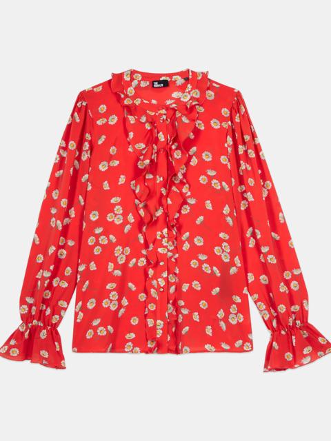The Kooples FLORAL PRINTED SHIRT WITH RUFFLES