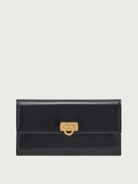 FERRAGAMO Continental wallet with Gancini clasp