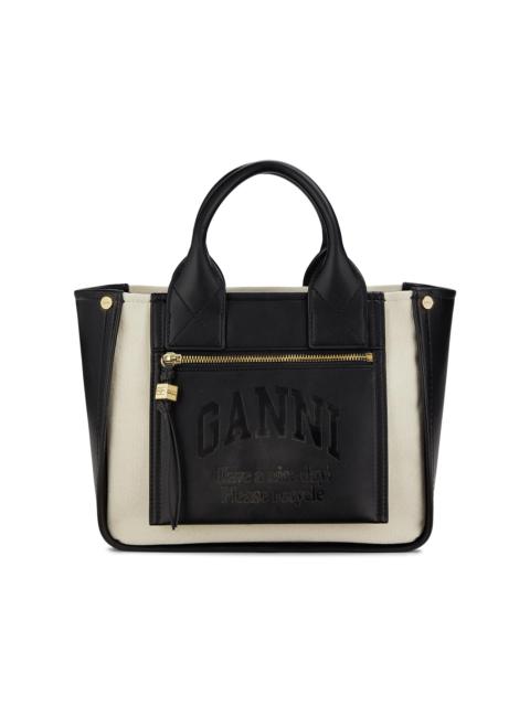 GANNI Women's Small Canvas Pocket Tote Bag - Black