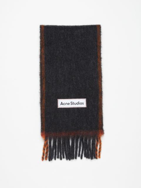 Wool mohair scarf - Narrow - Black