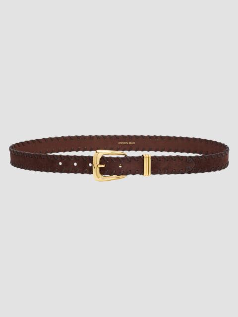 VERONICA BEARD Women's Arch Suede Whipstitch Belt - Espresso