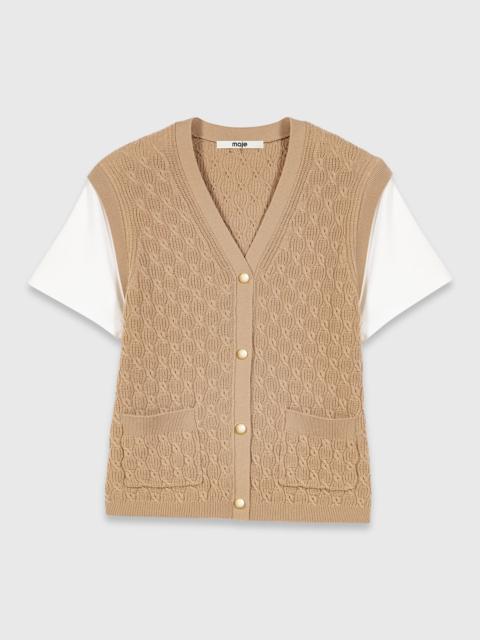 maje 2-in-1 effect cardigan