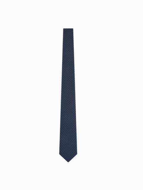 GIORGIO ARMANI PURE SILK POLKA-DOT JACQUARD TIE