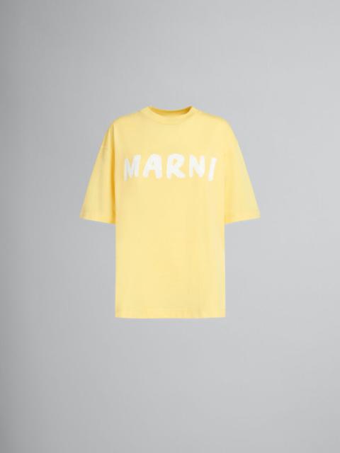 YELLOW ORGANIC COTTON T-SHIRT WITH LOGO