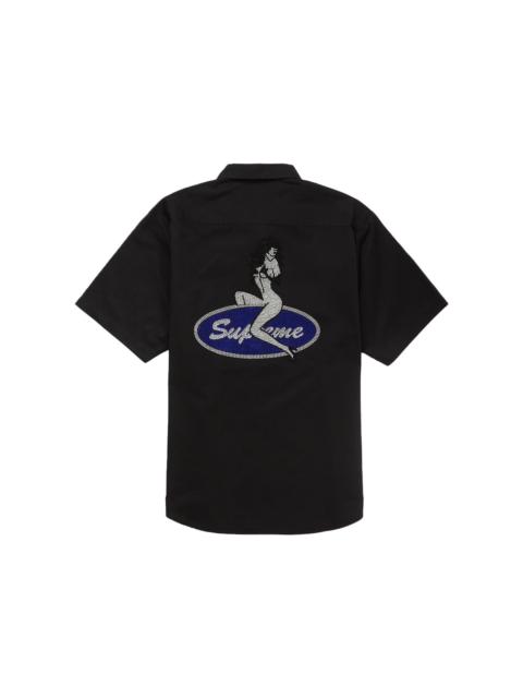Supreme Supreme Rhinestone Pin Up S/S Work Shirt Black