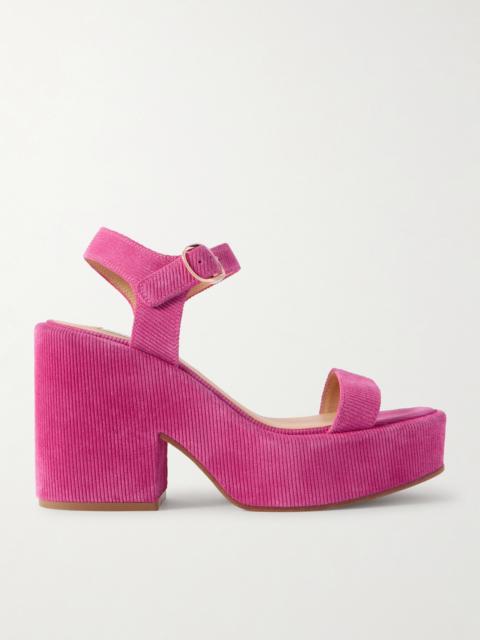 GABRIELA HEARST Iman Ribbed Suede Sandals