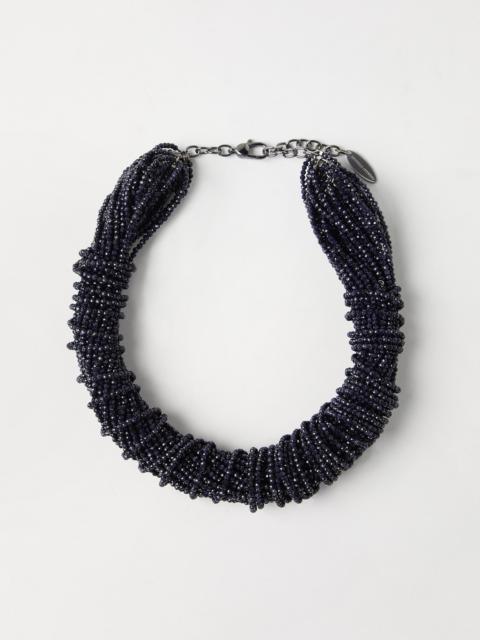Brunello Cucinelli Blue sandstone and Sterling Silver choker