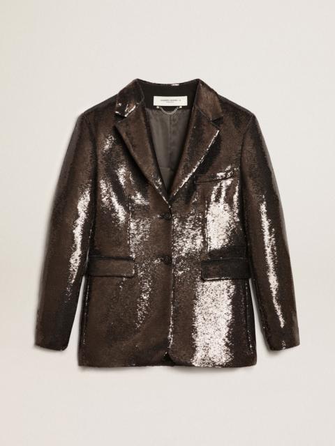 Golden Goose Gray single-breasted blazer with all-over sequins