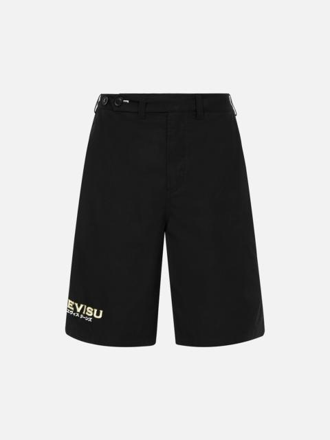 EVISU LOGO AND KAMON EMBROIDERY RELAX FIT SHORTS