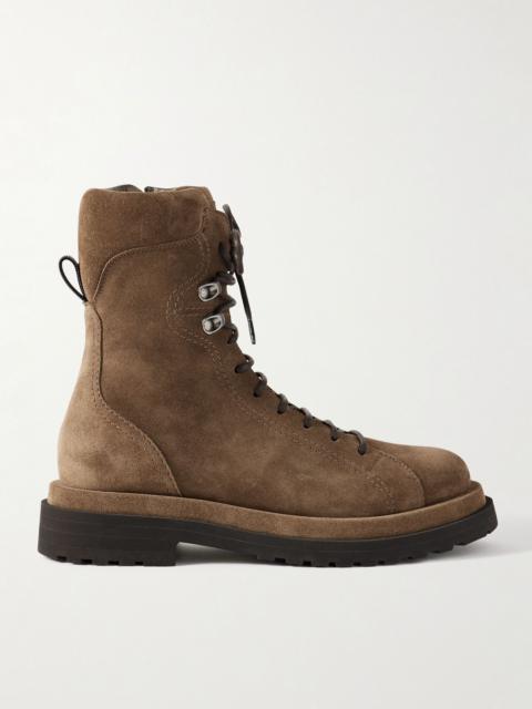 Brunello Cucinelli Bead-embellished suede boots Chocolate
