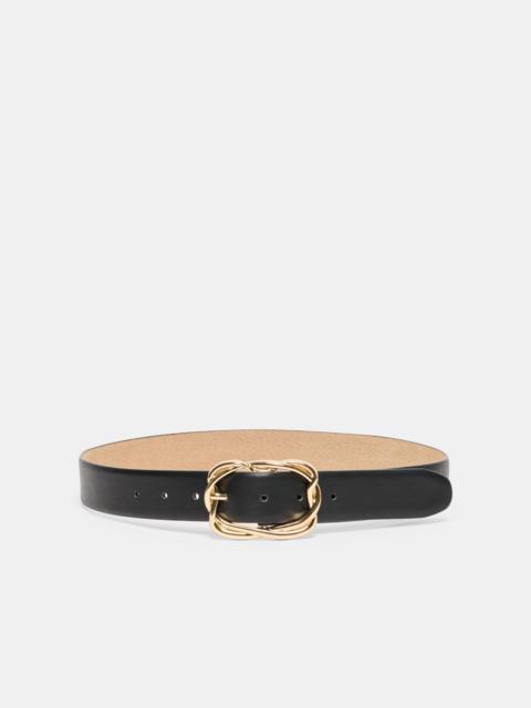 dolce vita BRAIDED BUCKLE BELT BLACK GOLD