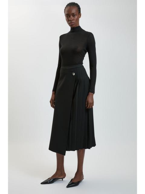 KAREN MILLEN Compact Stretch Pleated Midi Kilt Skirt