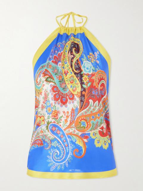 Etro Paisley-print Silk-twill Halterneck Top