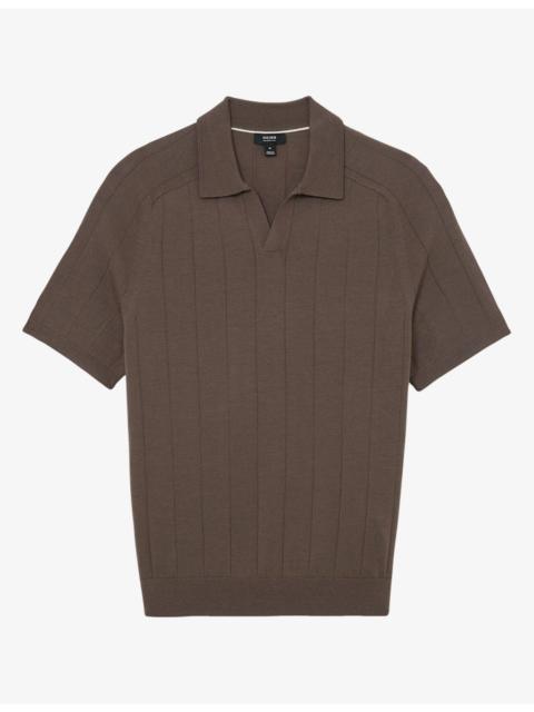 REISS Chelmsford Open-Collar Merino-Wool Jumper