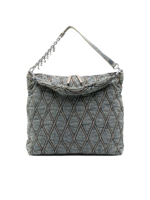 Diesel quilted chain-embellished shoulder bag