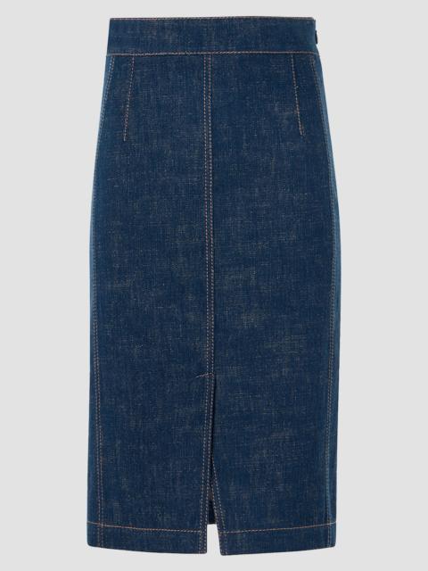 AKRIS Women's Pencil Winter Denim Midi Skirt - Blue Denim