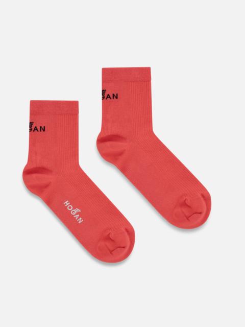 HOGAN Solid Color Socks Pink