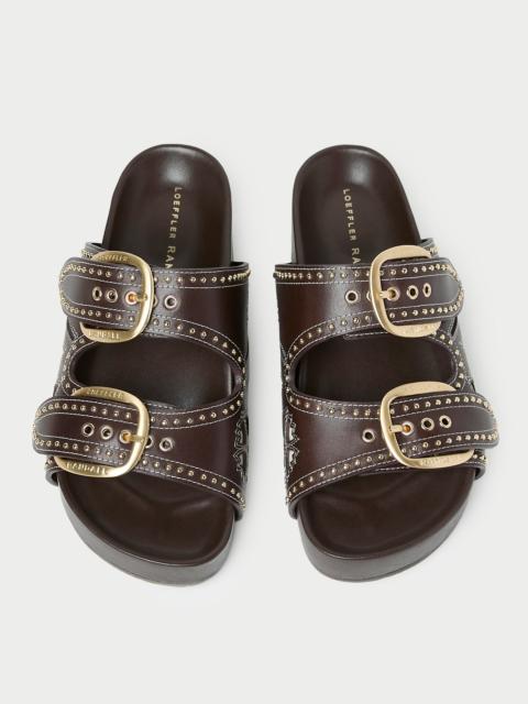 LOEFFLER RANDALL Nell Brown/Butter Two-Band Sandal