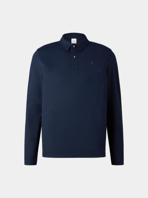 BOGNER Timon Longsleeve polo in Navy blue