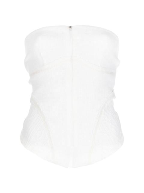 HYEIN SEO strapless zip-up knitted top