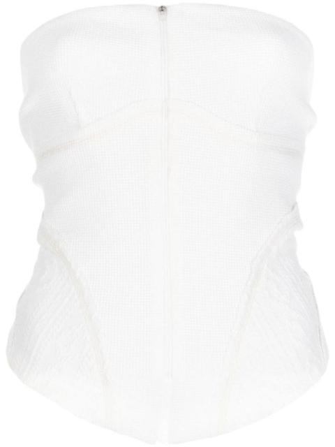 HYEIN SEO strapless zip-up knitted top