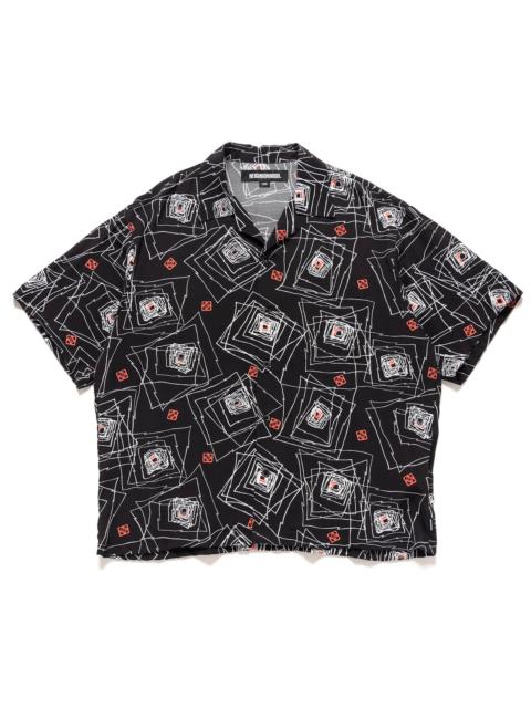 Geometric Hawaiian Shirt SS Black