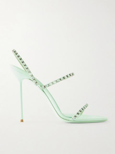 PARIS TEXAS Lidia Crystal-embellished Crepe Slingback Sandals