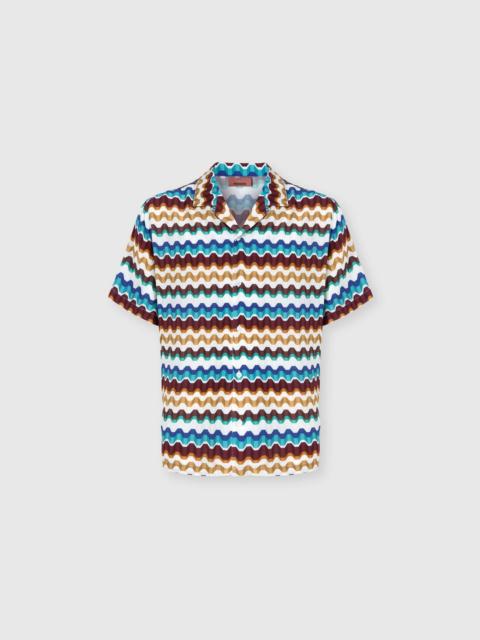 Missoni Viscose bowling shirt with Greek key print