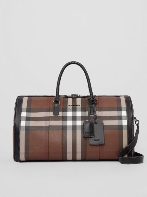 Burberry Logo Detail Check and Leather Holdall