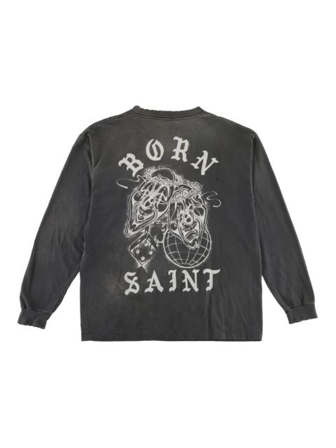 SAINT M×××××× Saint Mxxxxxx x Born X Raised Born Saint L/S T-Shirt Vintage Black
