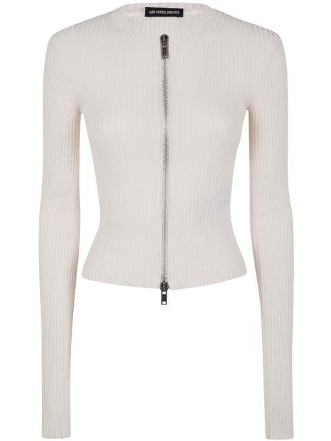 Ann Demeulemeester TERNA CROPPED ZIPPED CARDIGAN COTTON
