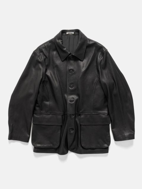AURALEE Textured Lamb Leather Blouson Black