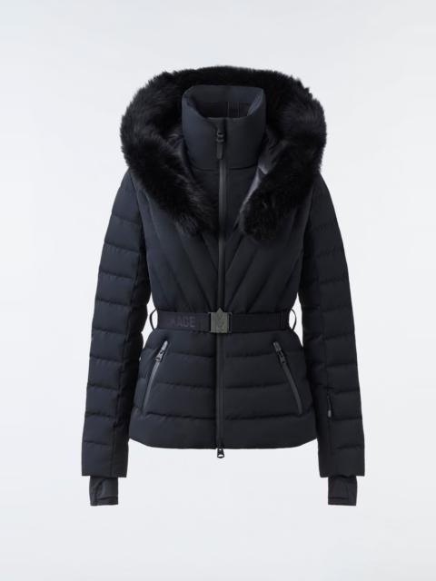 MACKAGE ELITA Agile-360 down ski jacket with removable shearling trim