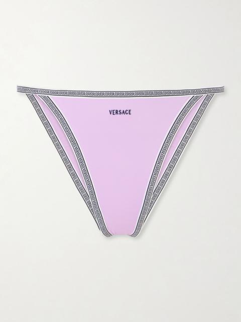 VERSACE Greca-embroidered bikini briefs Purple