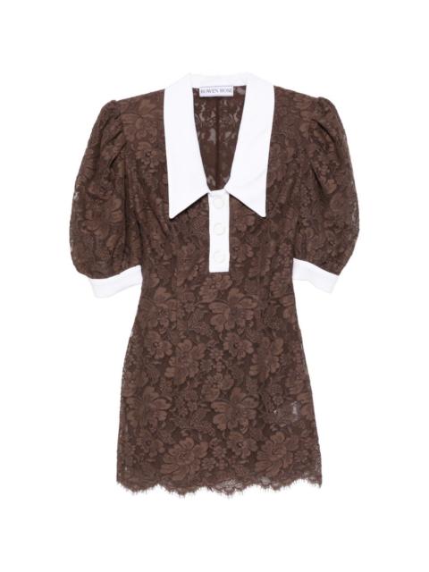 ROWEN ROSE floral-lace mini dress