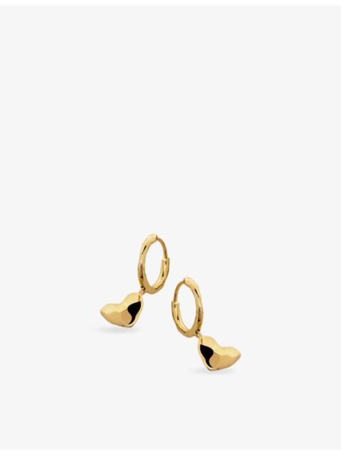 MONICA VINADER Heart Drop 18ct Yellow Gold-Plated Vermeil Sterling-Silver Huggie Earrings