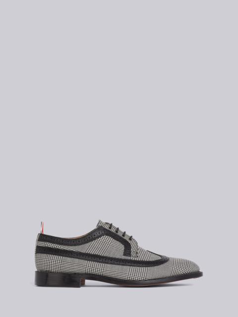 Thom Browne Black and White Wool Prince of Wales Longwing Brogue