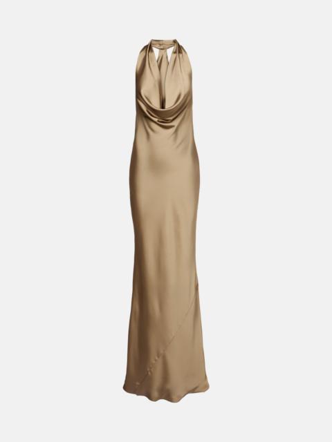 NORMA KAMALI Draped halterneck satin gown