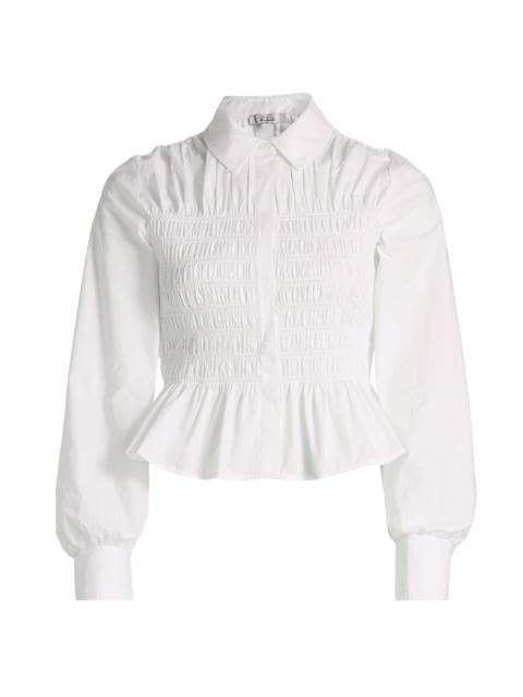 Rails Women's Bradshaw Smocked Cotton Poplin Shirt - White
